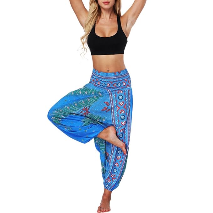 OIKAY afrikanische Kleidung yogahose Turban Damen Frauen Casual Sommer lose Yoga Hose Baggy Boho Aladdin Overall Harem Hosen 