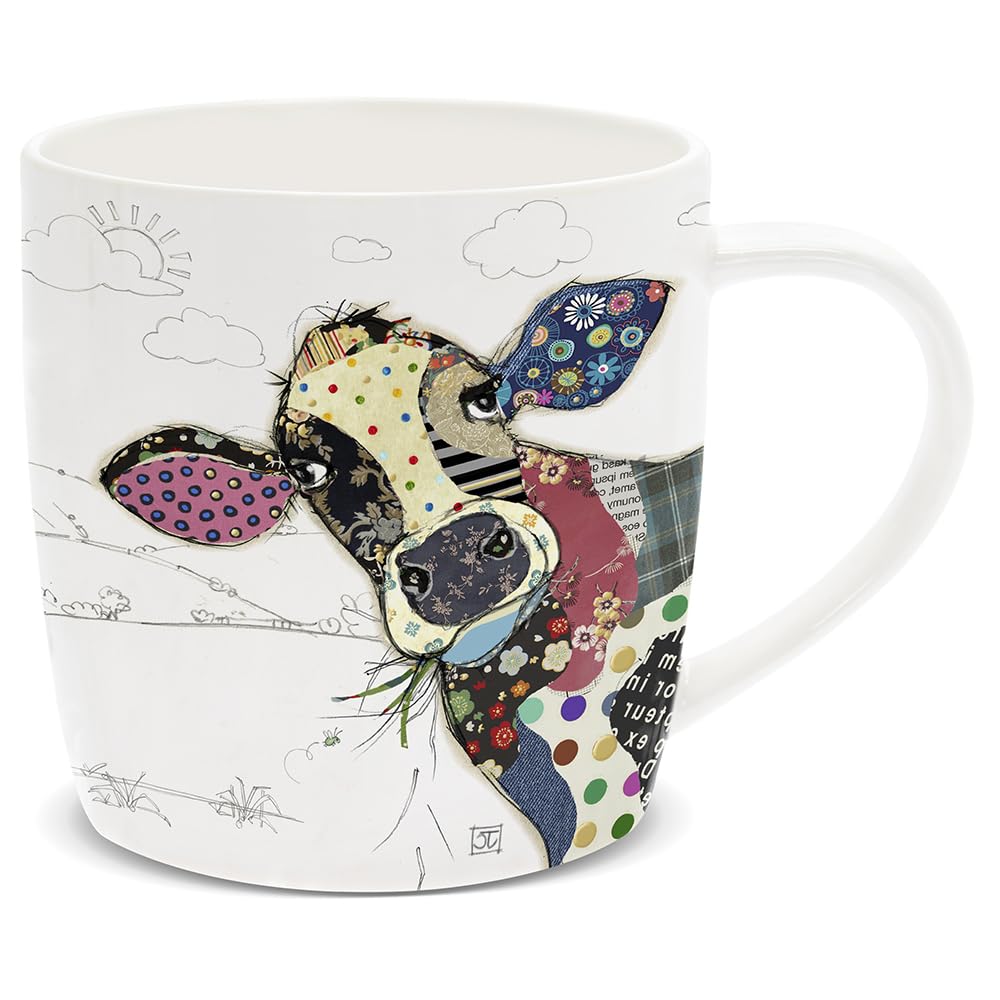 Fine China Mug with Kooks Connie Cow Design by Bug Art Boxed
