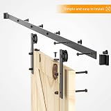 Signstek 6.6FT Sliding Barn Door Kit for Interior Wardrobe Track Black Hardware view 2