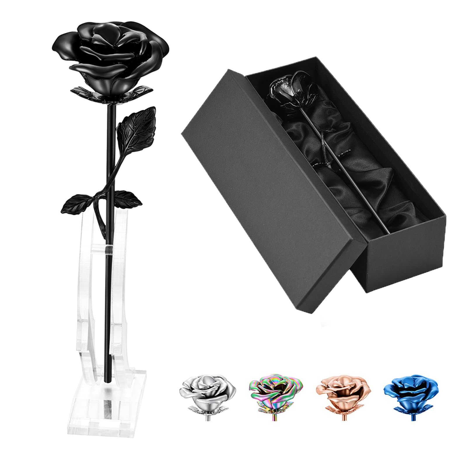 QGJNSGC Pink Flower Keepsake Urns for Human Ashes, Memorial Urn Locket, Long Stem Colourful Rose Flower Cremation Urns, Funeral Urn for Ashes Adult Cremation Keepsake for Ashes