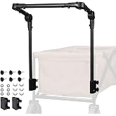 Adjustable Wagon Push Handle Attachment, Fit for Round/Square Frame Wagons | Foldable Push Pull Handle for Camping Wagons, Strollers, Beach Carts, Stainless Steel Connectors, Durable for Outdoor Use