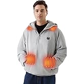 DR.PREPARE Heated Hoodie Unisex with 16000mAh Power Bank, 9 Heat Zones, Max 8H Heating Clothing, Ultra-Thick Plush Hoodie