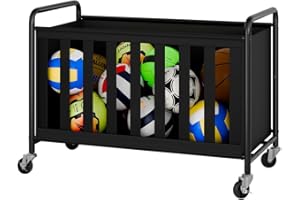 StorageWorks Sports Ball Cage Organizer, Storage Rolling Cart for Basketball and Soccer Courts, Playgrounds, Gyms and Schools