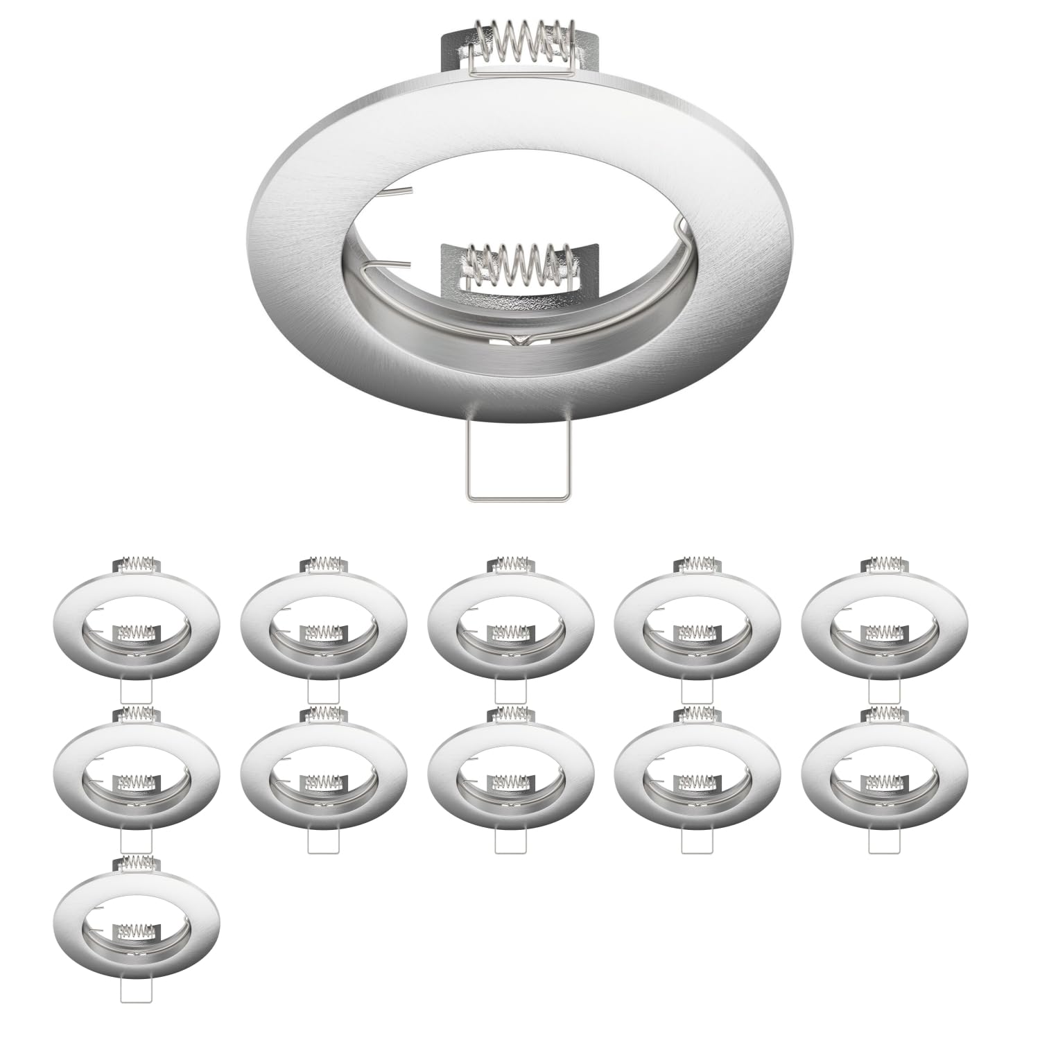 ledscom.de 12 Ceiling recessed Frames CIRC, Round, Aluminium matt