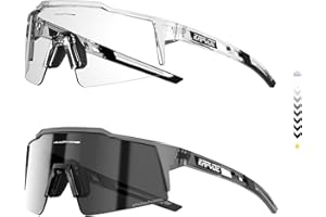 KAPVOE Photochromic Cycling Glasses Men Women Clear Transition Mountain Bike Sunglasses Sports Baseball Running - K9023
