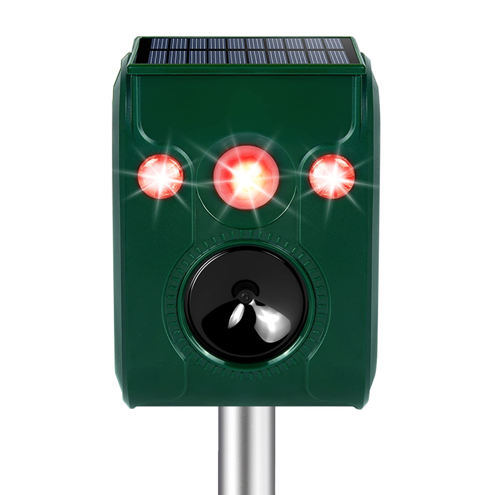Photo 1 of Solar Animal Repeller. Ultrasonic Animal Repellent. with Flashing LED Light and Alarm to expel Cats, Dogs, Squirrels, Deer, Raccoons, Skunks, Rabbits, Foxes, etc