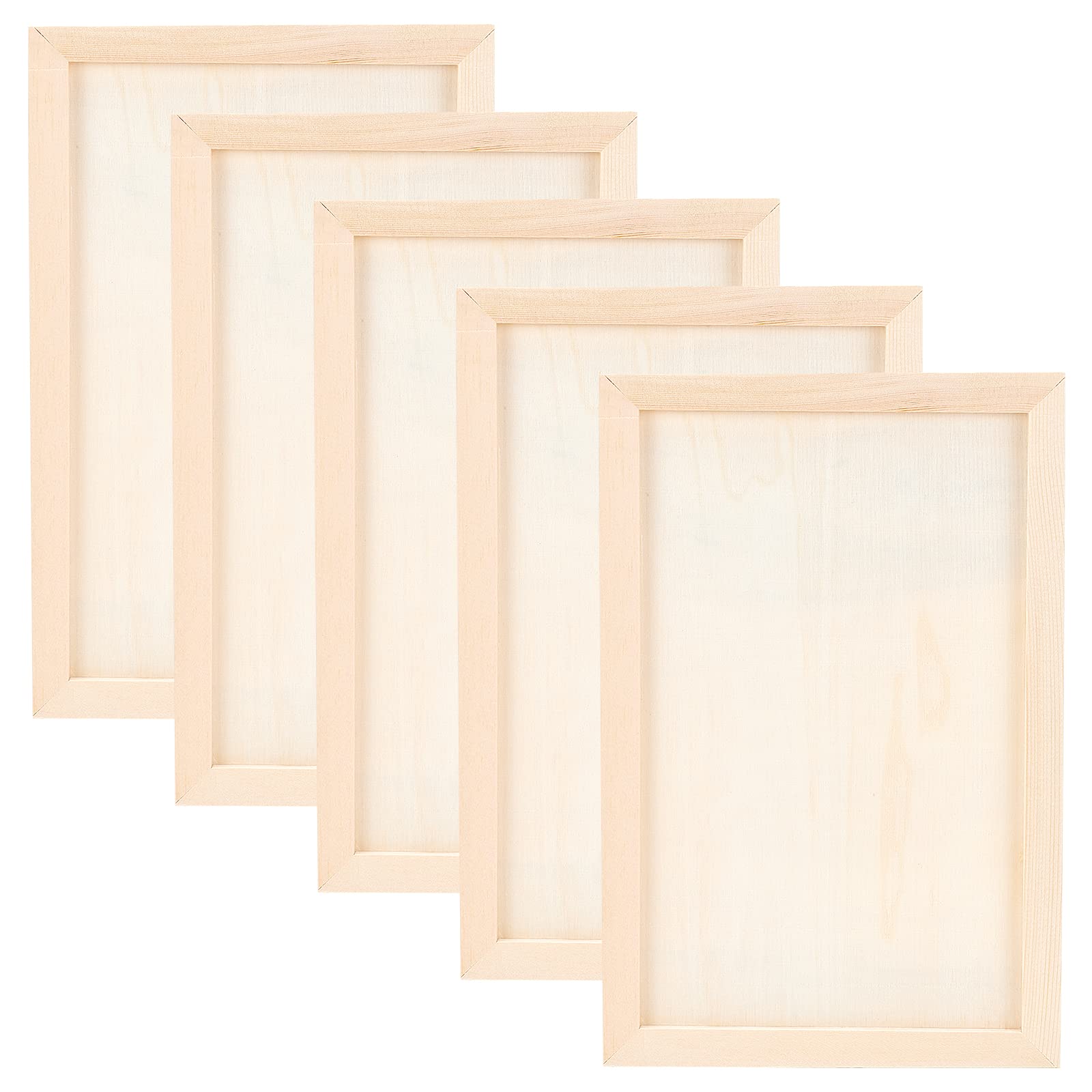 OLYCRAFT 6Pcs Wooden Picture Frame 30x20x0.8cm Rectangle Craft Frames Set Natural Wood DIY Photo Frame Wood Canvas Panel Boards for Tabletop Display and Crafts DIY Painting Projects