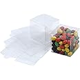 Houseables Favor Boxes, Gift Box, 50 Pack, 3x3x3 Inch, Transparent or Brown, Small, Square, Storage Bins, Empty Boxed Contain
