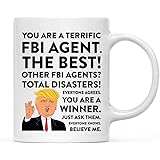 Andaz Press11oz. Funny President Trump Coffee Mug Gag Gift, FBI Agent, 1-Pack, Includes Gift Box, Christmas Birthday Graduation Novelty Drinking Cup Gift Ideas