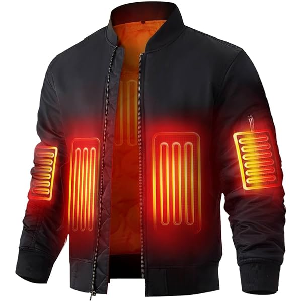 KTSSL Men's Heated Jacket with 12V Battery, Windproof Bomber