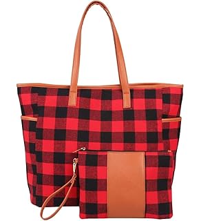 buffalo plaid duffle bag