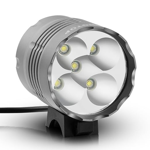title=KingTop Faro Bicicletta Anteriore 8000LM 5x CREE XM-L T6 LED Lampada Bicicletta