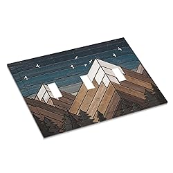 Rustic Geometric Mountain Wilderness Wood 3 Gang