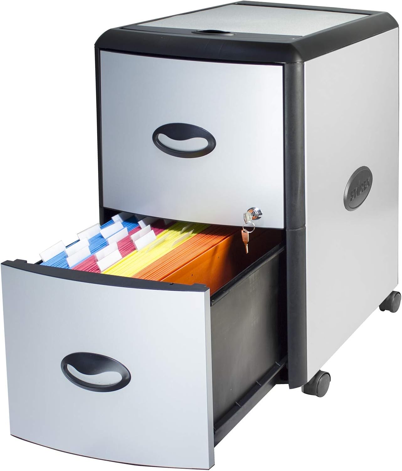 Amazon Com Storex Plastic 2 Drawer Mobile File Cabinet All