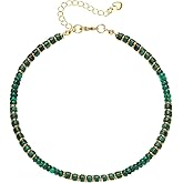 XIJIN Natural Stone Beaded Anklets for Women Handmade Beach Boho Turquoise Beads Ankle Bracelet Jewelry Gift for Her