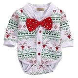 Oklady Valentines Baby Girl Boy Snowflake Coat+Romper Playsuit Bow Outfits Clothes 2pcs