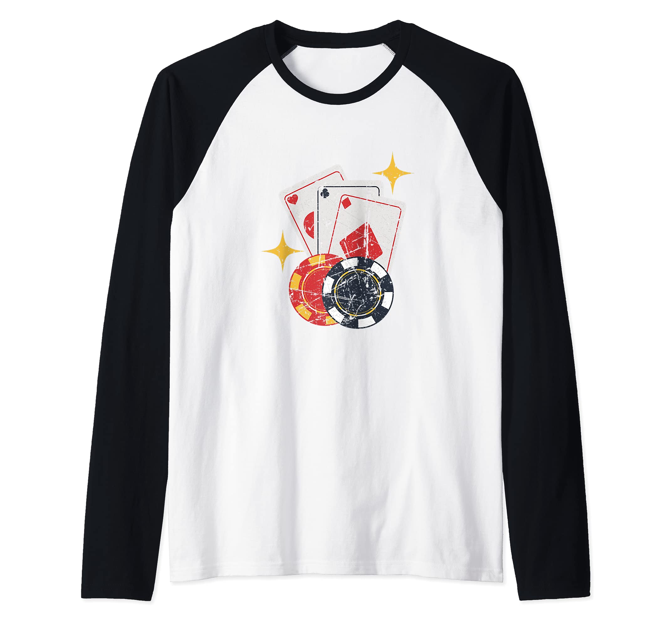 Funny Casino Donor Design Poker Player Raglan Baseball Tee