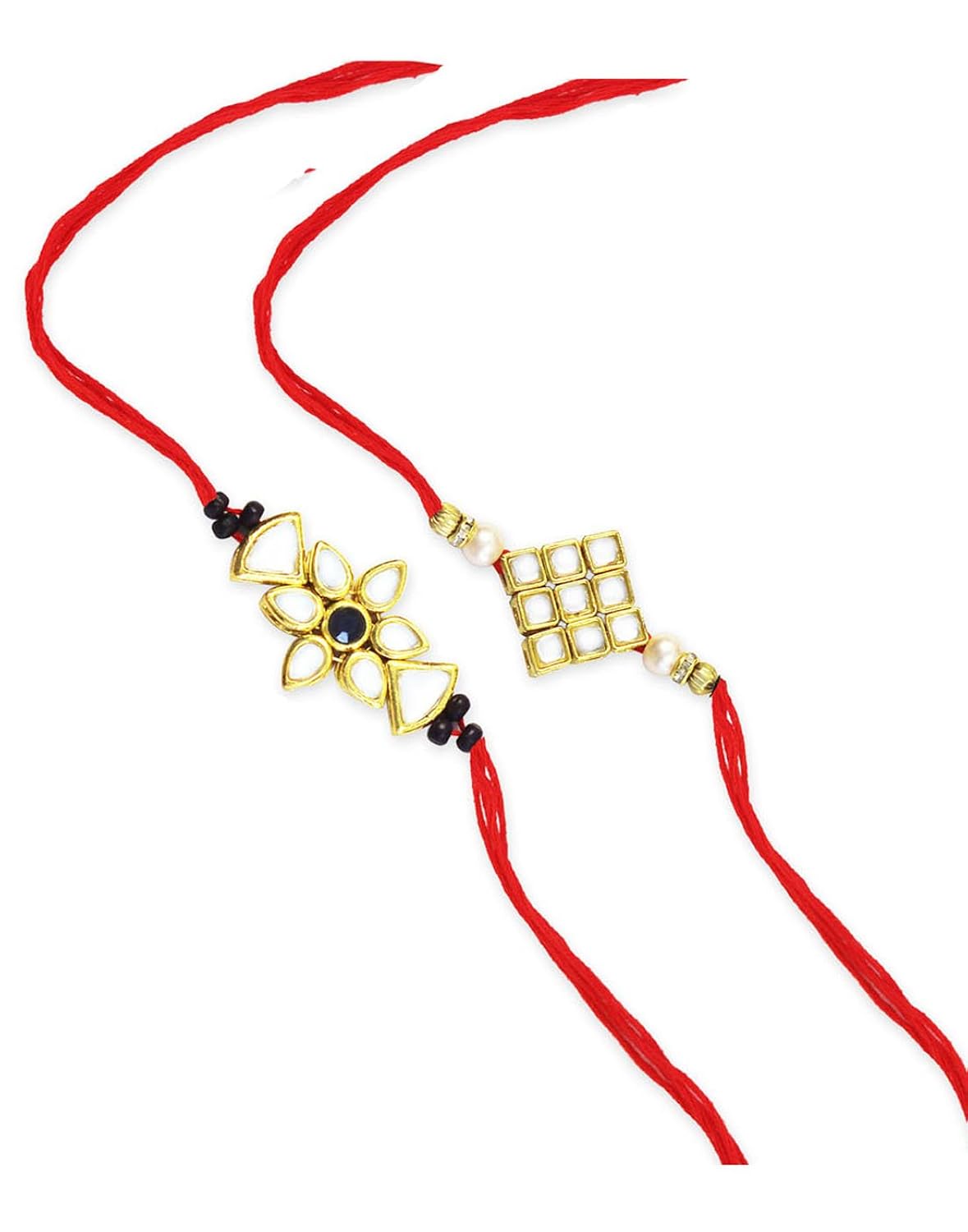 karatcart goldplated kundan rakhi for brother