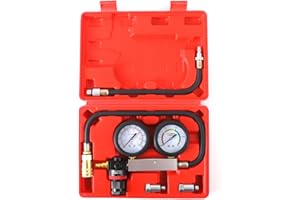Gnhydxfe TU-21 Engine Cylinder Leak Down Tester Kit, Automotive Engine Compression Leakage Test Kit for Cars Trucks Motorcycles (red)