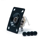 harpfeas Metal 1/4 Output Jack Plate Input Jack Socket for Tele SG Style Electric Guitar Parts Replacement (Black)