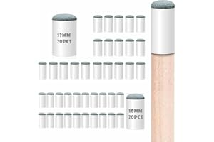 QEEGO 40pcs Slip On Pool Cue Tips，Premium Replacement Pool Cue Tips ，2 Sizes Pool Stick Tips No Glue or Tool Required Billiard Cue Tips Replacement 10mm, 13mm Billiard Stick Tips for Snooker and Pool Cues