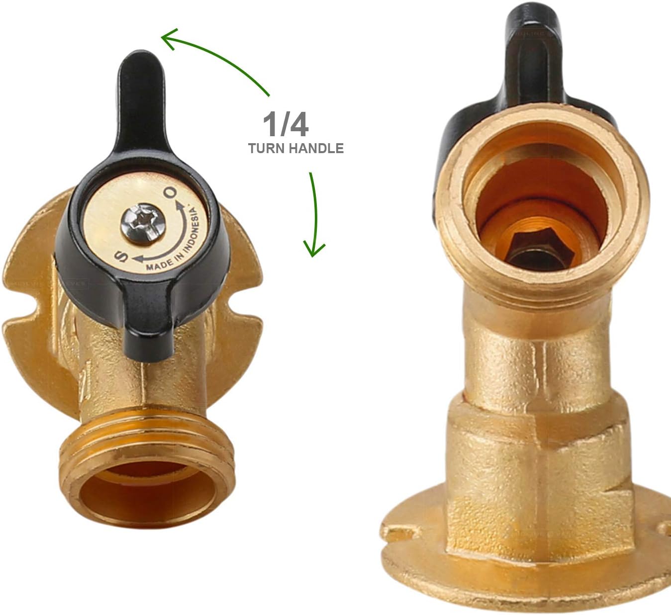 Midline Valve 69344-5 Quarter Turn Sillcock Hose Bibb 1/2 in. FIP Inlet x 3/4 in. MHT Outlet, Cast Brass (5 Pack) - - 