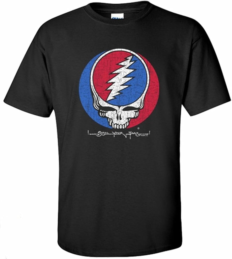 A&E Designs Grateful Dead T-Shirt Steal Your Face Black Tee