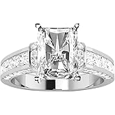 Houston Diamond District LAB GROWN Diamond Contemporary Channel Set Princess And Pave Round Cut Radiant Cut Diamond Engagement Ring (E-F Color VS1-VS2 Clarity)