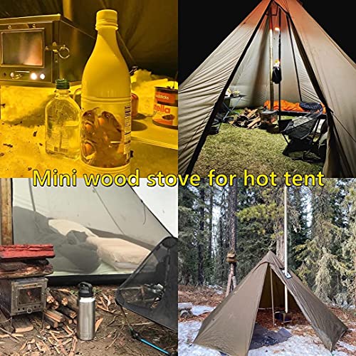 DANCHEL OUTDOOR Ultralight Titanium Tent Camping Stove, Portable Wood