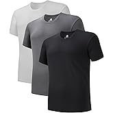 DAVID ARCHY Men's Undershirts Micro Modal Ultra Soft T-Shirts Stretch Moisture-Wicking Crewneck/V-Neck Tees for Men, 3-Pack