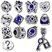 Timeline Treasures European Charm Bracelet Charms and Beads for Women, DIY Jewelry, Birthstone Blue September Sapphire