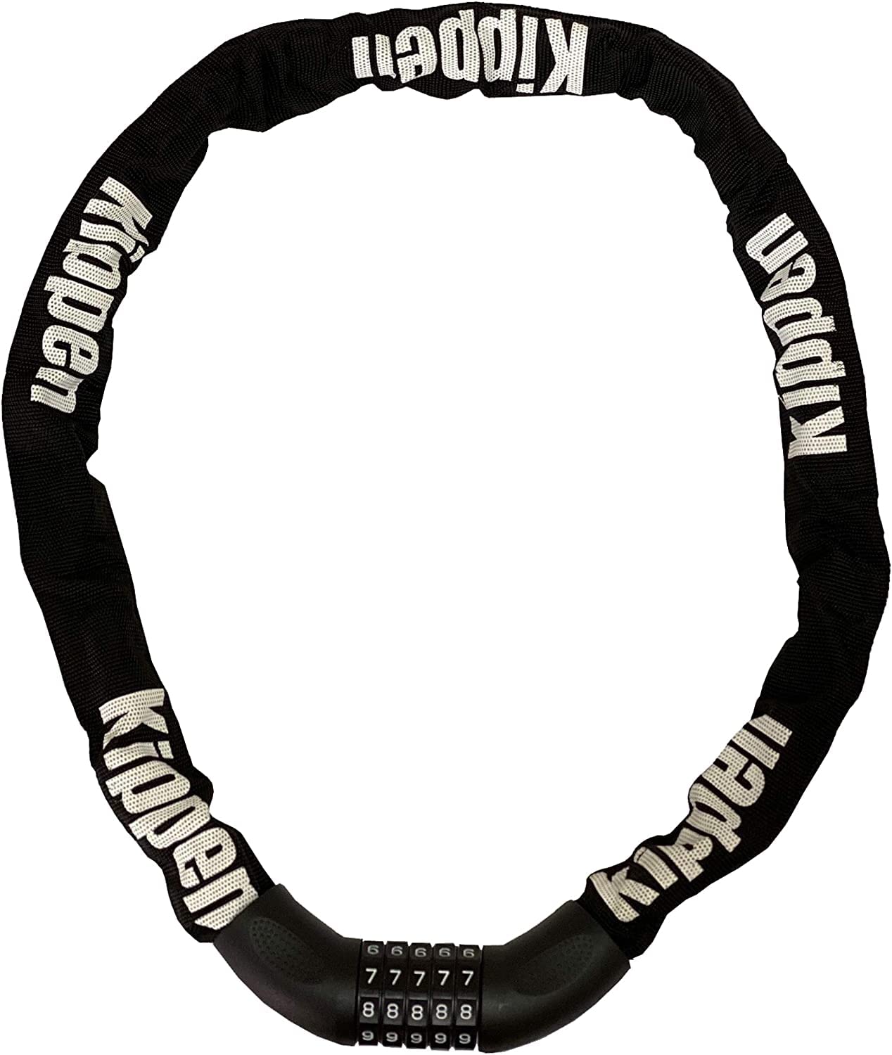 kippen 2013X Chain with 5 Digits Combination Padlock. Length 100 cm. Ideal for Bikes, Skateboards, Scooters, Gates, Tool Boxes, Black