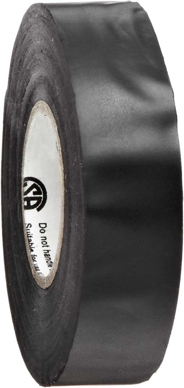 Merco Tape M801 PVC General Purpose Electrical Tape, 32 to 220 Degree F, 1250 Volts Dielectric Strength, 60' Length, 3/4" Width, Black (Pack of 10)