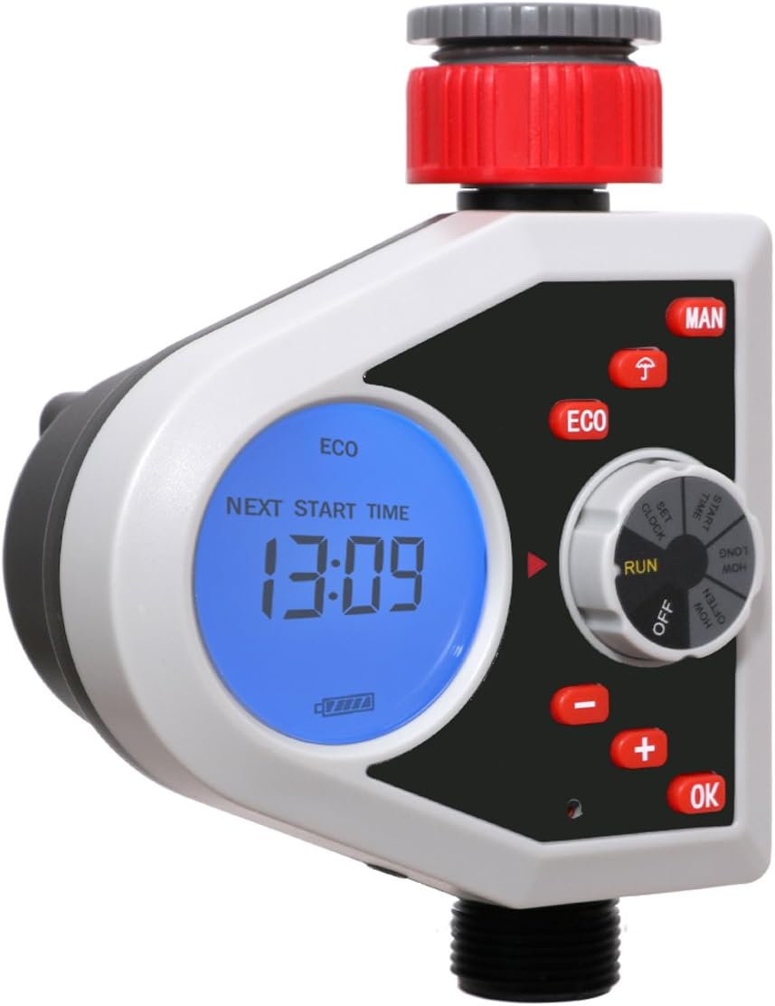 Yardeen Hose Water Timer Sprinkler Timer Irrigation Controller System Automatic Single-Valve LCD Display Gardening Tool for Garden