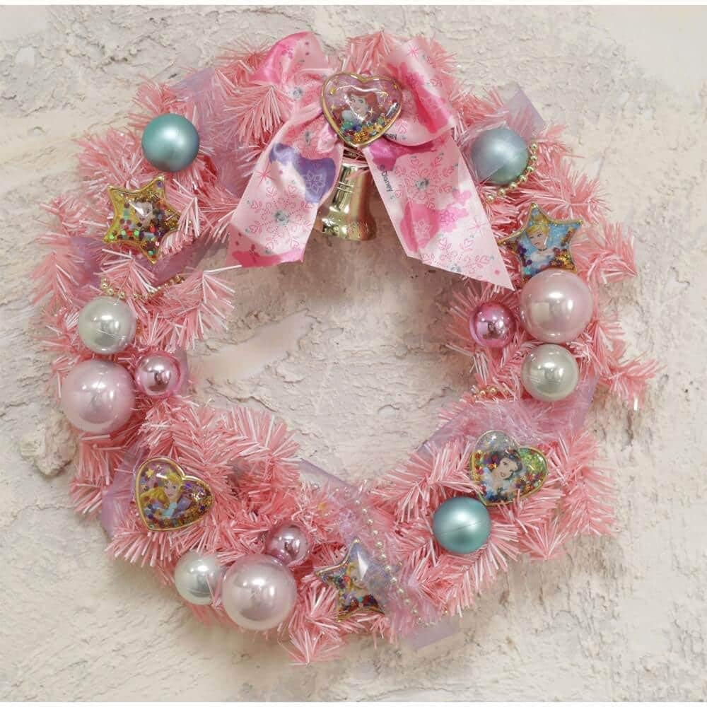 Amazon ディズニー プリンセス Disney Princess クリスマスリース 28cm クリスマス飾り 玄関リース 飾り アリエル ベル オーロラ姫 ラプンツェル 白雪姫 シンデレラ リース おもちゃ
