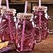 The Pioneer Woman Simple Homemade Goodness 32-Ounce Mason Jars with Handle, Lid and Straw, Set of 4 (Plum)
