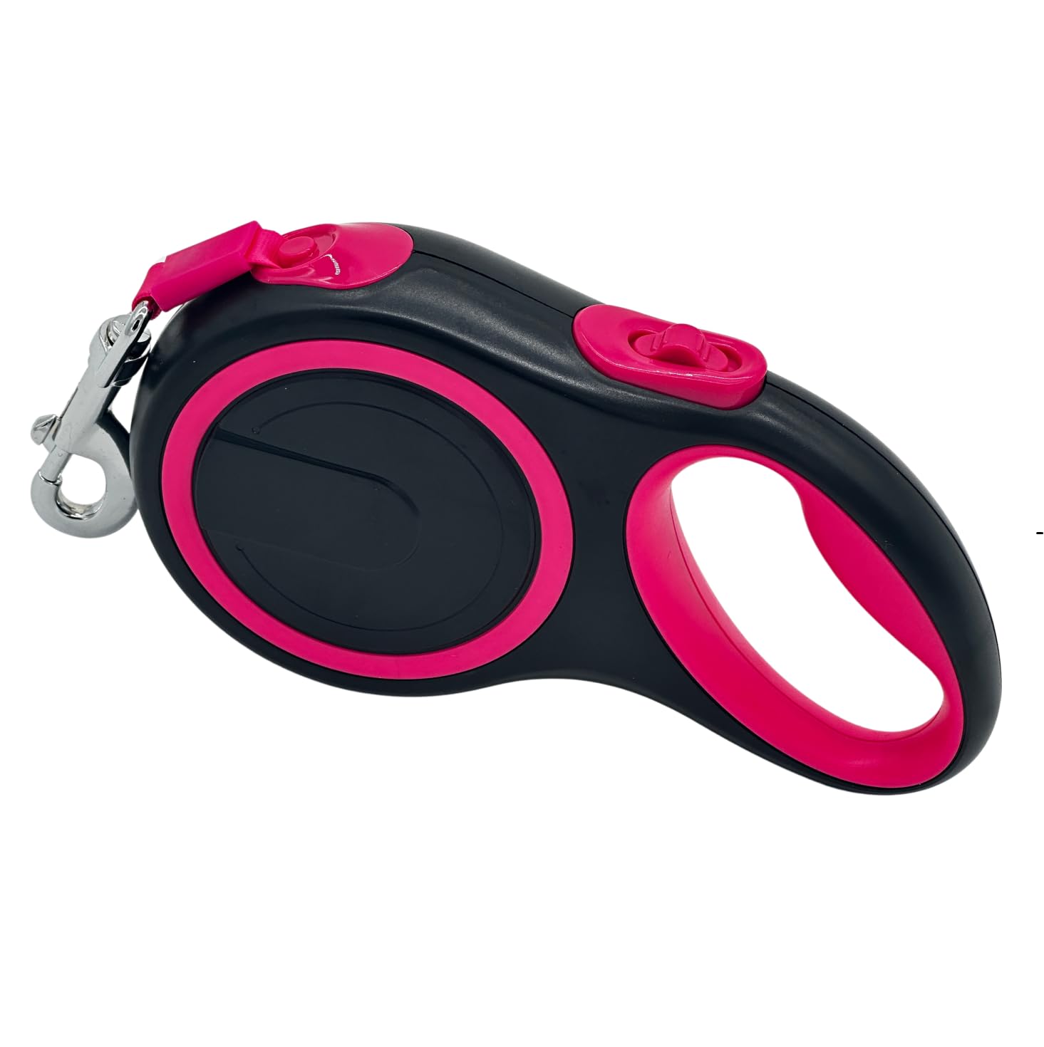 PetBuds Retractable Dog Lead, Heavy-Duty Extendable Leash for Small to Medium Dogs, Strong Nylon Tape Ribbon, One-Button Brake & Lock (Rose Red, 3m for 15KG Dog)