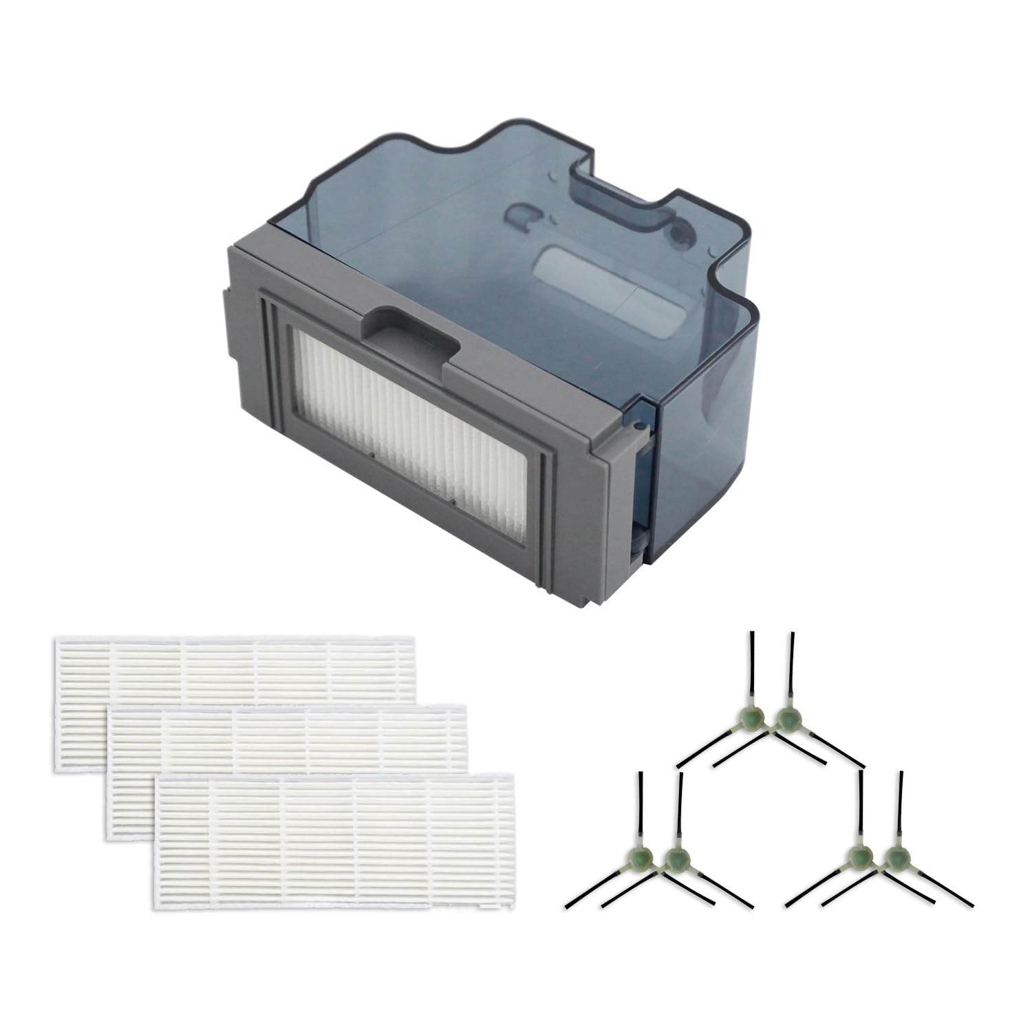 Photo 1 of Robot Vacuum Replacements Parts Fit For Lefant M210/M213/M210b, For Okp K2 K2p K3 K4 K5 K2p Robot Vacuum Cleaner, Vacuum Dust Pan, Side Sweep Edge Brush HEPA Filter (Dustbin& Filter&Sweep-10pc)