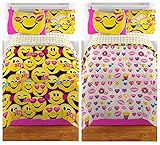 Emoji Reversible Microfiber Girls Comforter - Twin