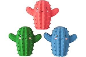 Pawdoer Squeaky Dog Toys - Soft Latex Squeaky Dog Toy for Small Dogs Puppies, Cute Cactus Pet Dog Toys