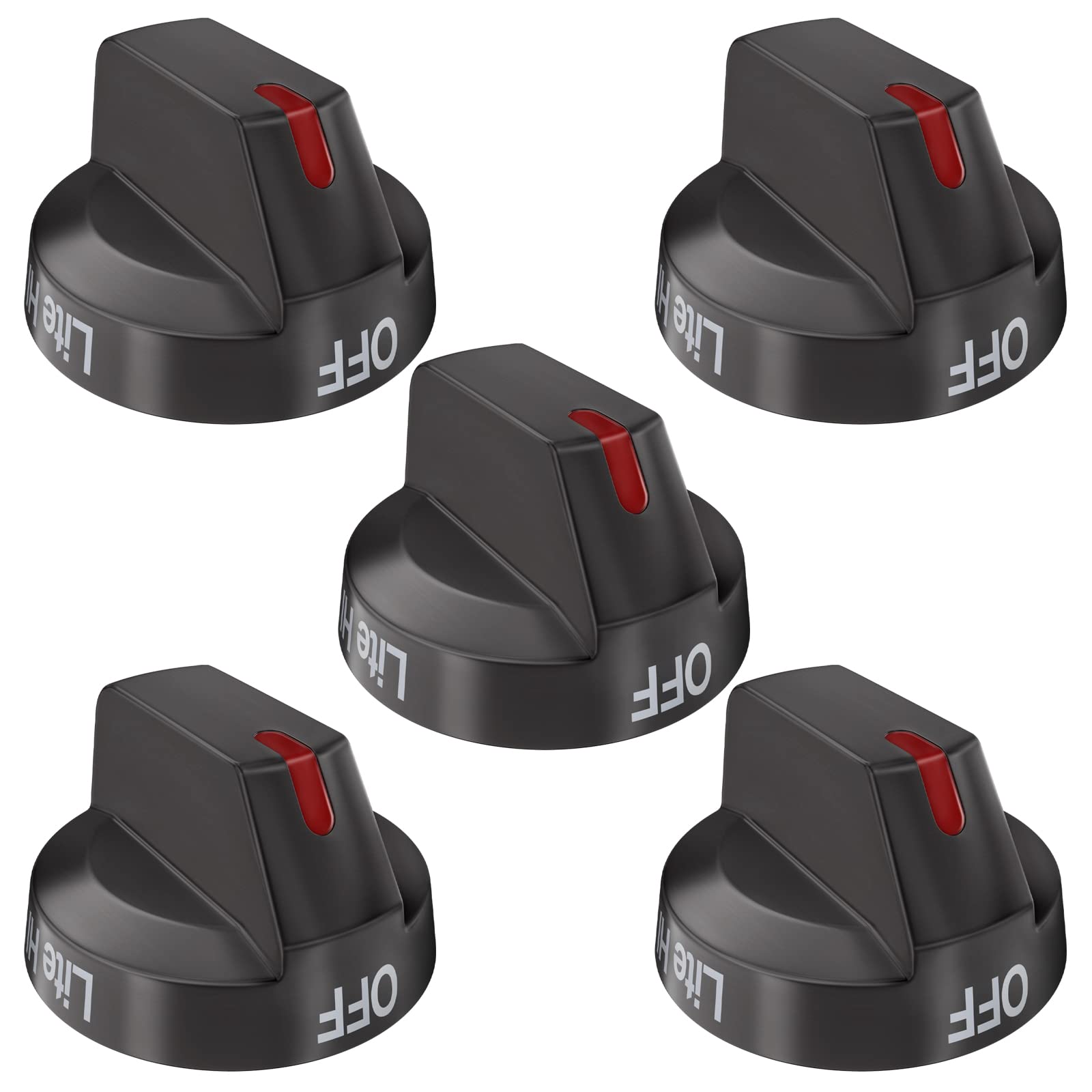 Photo 1 of [Upgraded] DG64-00473B Stove Knobs Black Stainless Steel Compatible with Samsung Gas Range Oven Stove, Top Burner Control Dial Knob, Oven Knob Replacement NX58M6850SG, NX58J7750SG, NX58J5600SG (5pcs)