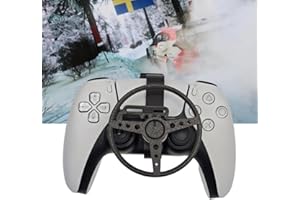 Hesupy for PS5 and PS5 Slim Game Controller Racing Steering Wheel, Racing Game Auxiliary Mini Steering Wheel Replacement 3D Printing Gaming Accessories for PS5 Slim Controller