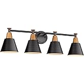 FEMILA Bathroom Vanity Light, 4-Lights Bathroom Light Fixtures Over Mirror, Modern Wall Mounted Lamp, Hammered Metal Shade, 4