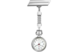 LANCARDO Nurse Watch with Second Hand for Women and Men 1-5 Pack Simple Classic Nurses Doctors Paramedic Tunic Lapel Pin-on Brooch Quartz Fob Watch Large Arabic Numeral Mark