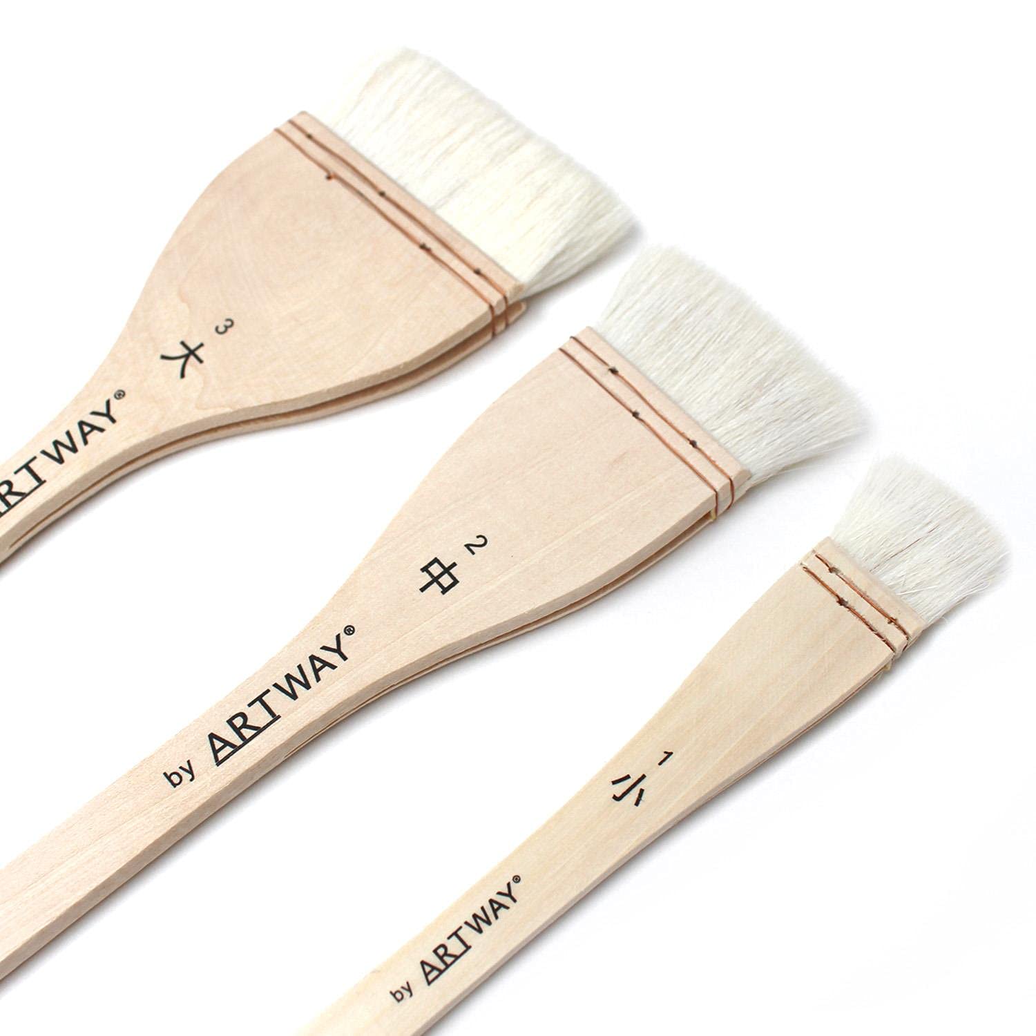 Artway Hake Chinese Brush Set - 3 Brushes,25mm/45mm/75mm