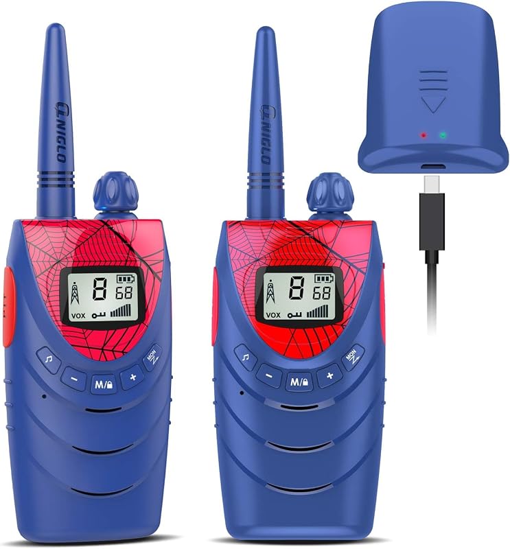 Spiderman Walkie Talkie Niños Recargable, Juguetes de 3 a 12 Año