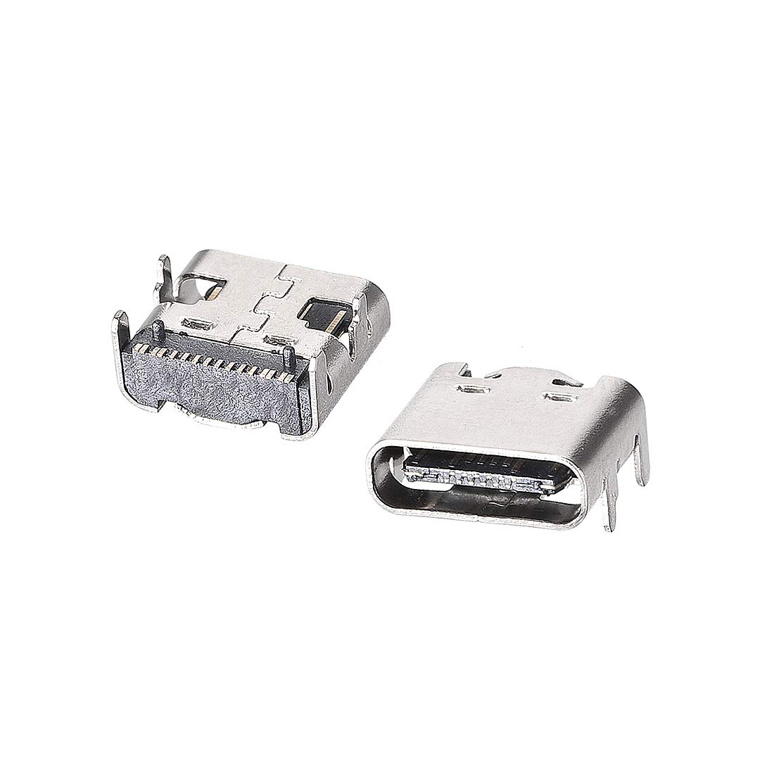 sourcing map 10PCS USB 3.1 Type C Female Socket Connector Jack Port, 16-Pin DIP 180 Degree, Replacement Adapter