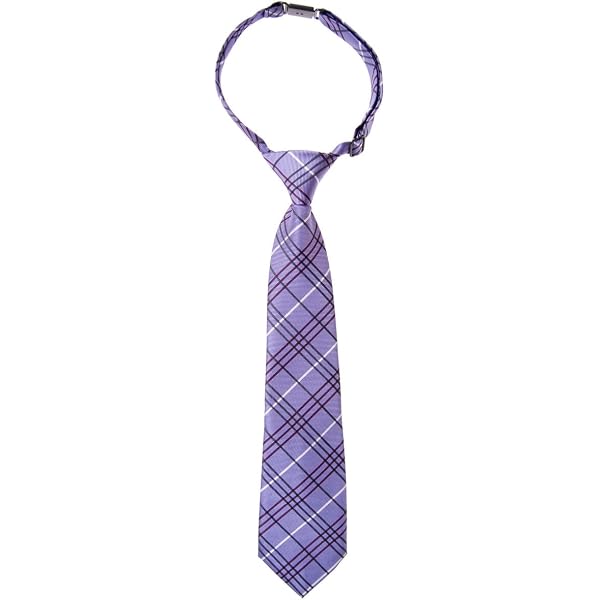 Retreez Skinny Microfiber Tie - Tartan Plaid Check Pattern, 2 Inches Wide, 58 Inches Long (Purple) - View #11