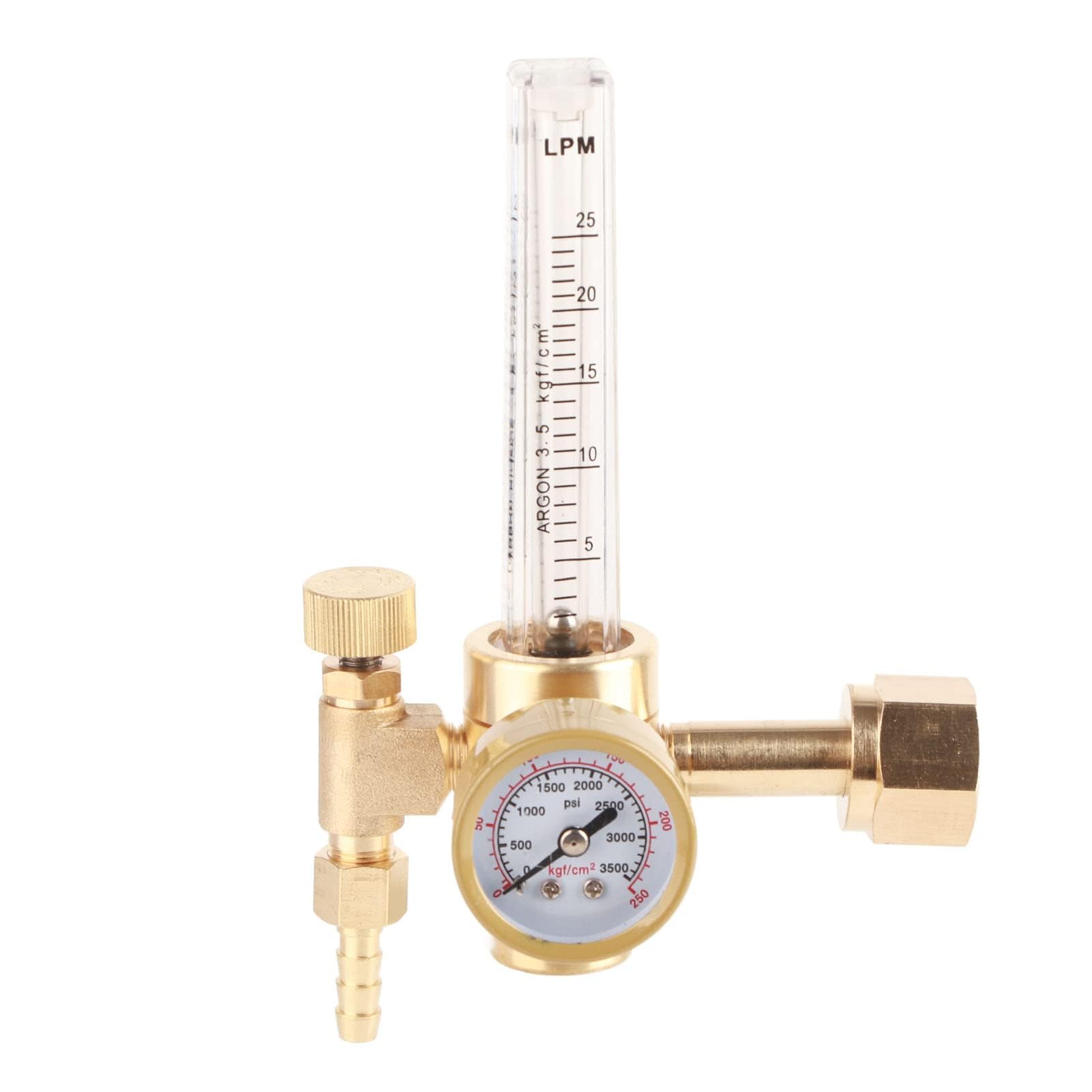 Photo 1 of Argon Welding Regulator, CO2 and Argon Flowmeter Gas Gauge CGA320 Inlet Max 4000PSI Argon Pressure Reducer for Gas Control in Hydroponic, Grow Tent
