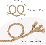 Tenn Well 10mm Jute Rope 100 ft Thick Garden DIY Cat Scratcher Brown view 3